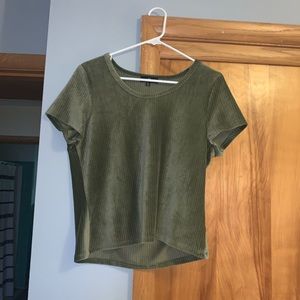 Olive green suede shirt
